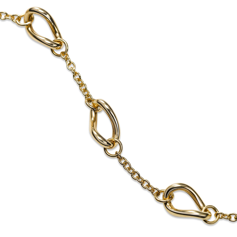Alternating Link and Chain Bracelet, 14K Yellow Gold
