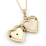 Girl's Heart Locket, Diamond Accent, 14 Karat Yellow Gold