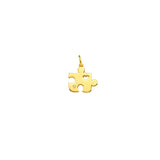 Mini Puzzle Piece Pendant with Diamond Accent, 14K Yellow Gold
