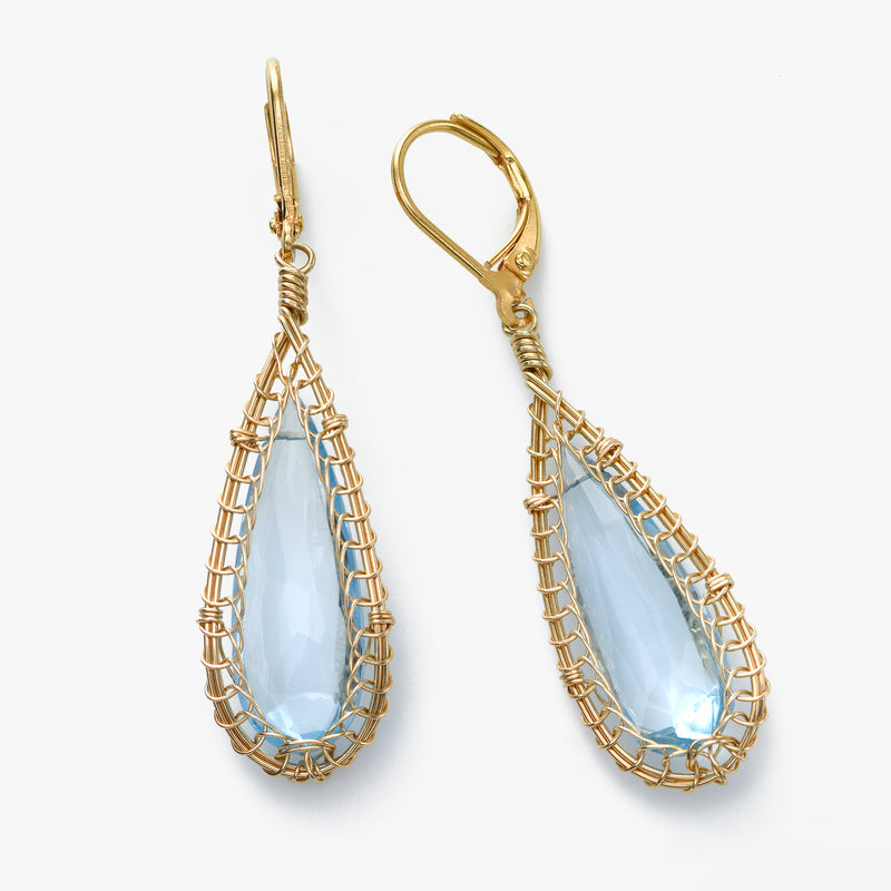 Blue Topaz and Gold Filled Earring, by Misha of NY