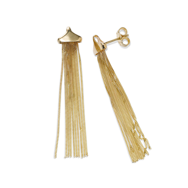 Tassel Dangle Earrings, 14K Yellow Gold