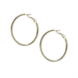 Twisted Hoop Earrings, 1.50 Inches, 14K Yellow Gold
