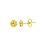 Small Love Knot Stud Earrings, 14K Yellow Gold