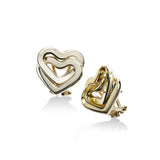 Interlocking Hearts Earrings, 14K Yellow Gold
