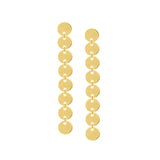 Trendy Gold Disc Dangle Earrings, 14K Yellow Gold