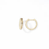 Huggie Hoop Earrings, .50 Inch Diameter, 18K Yellow Gold