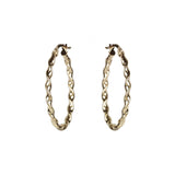 Twisted Oval Hoop Earrings, 14K Yellow Gold