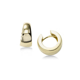 High Polish Tapered Huggie Hoop Earrings, 14K Yellow Gold