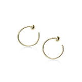 Open Wire Hoop Earrings, .50 Inch, 14K Yellow Gold