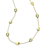 Alternating Polished and Satin Pebble Necklace, 14K Yellow Gold