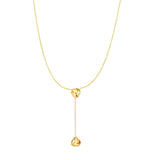 Polished Knots Lariat Style Necklace, 14K Yellow Gold