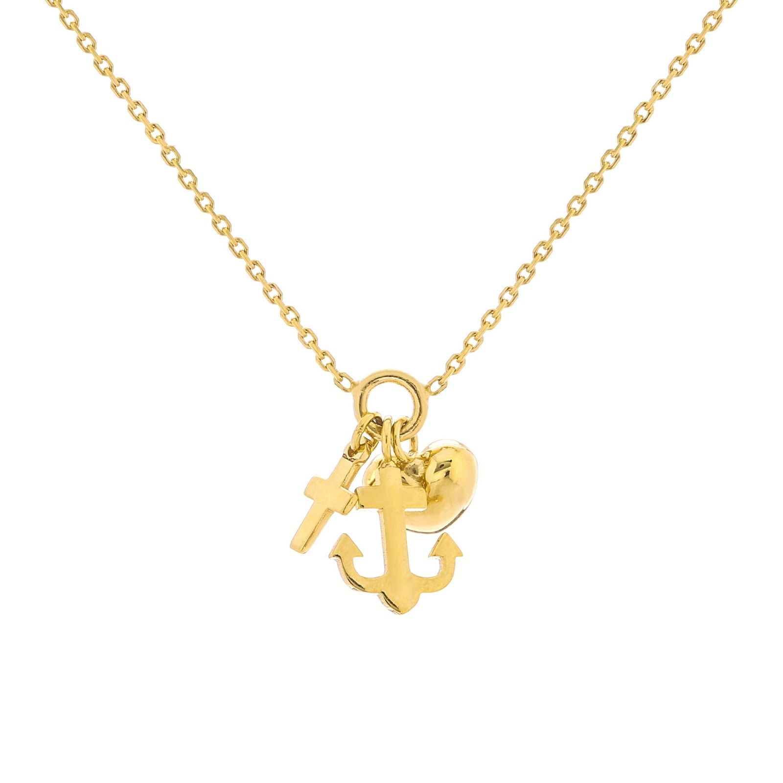 Vintage Gold Faith Hope Love Charm Pendant Necklace – Boylerpf