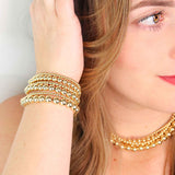 Gold Filled Beads, 4 MM, Stretch Bracelet