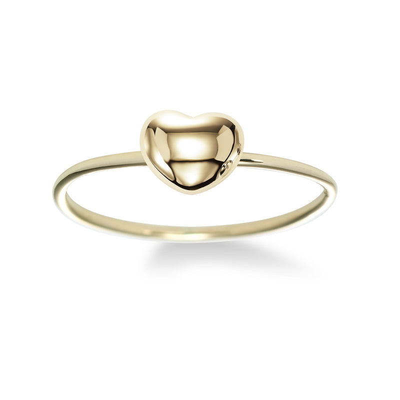 Shiny Puffed Heart Ring, 18K Yellow Gold