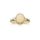 Girl's Engravable Oval Signet Ring, 14K Yellow Gold