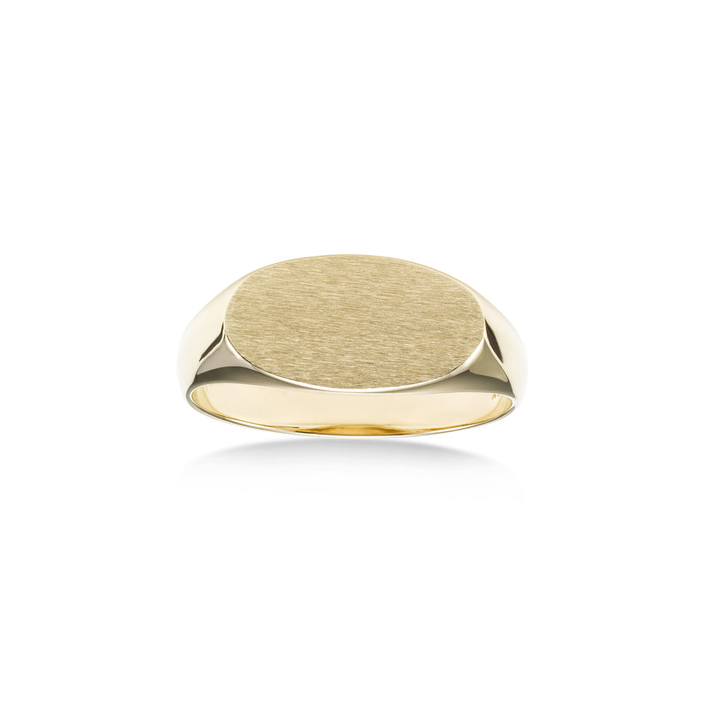 Small Engravable Signet Ring, 14K Yellow Gold