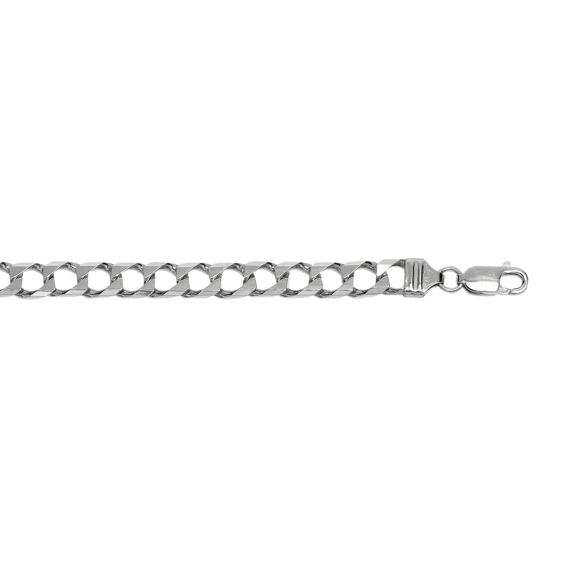 Open Square Curb Link Bracelet, 8.50 Inches, Sterling Silver