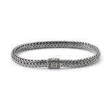 Men's Woven Bracelet, Sterling Silver and 18K Gold, 8.5 Inches