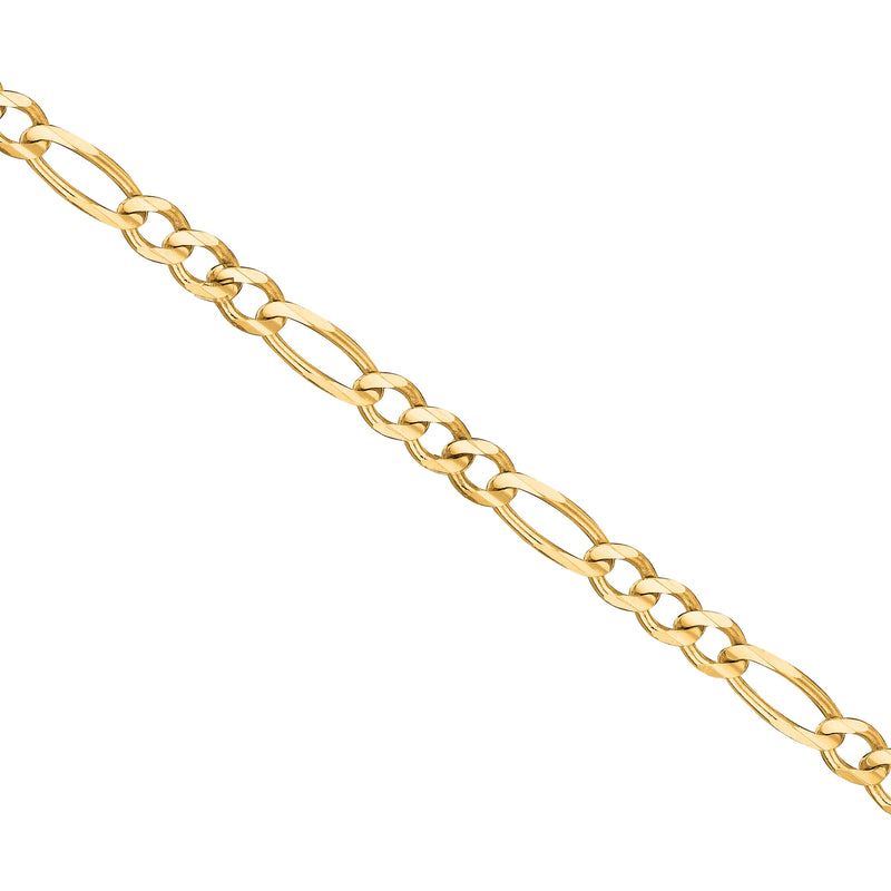 Substantial Figaro Link Bracelet, 9 Inches, 14 Karat Gold