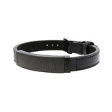 Carbon Fiber Men's Bracelet, Black Leather, 8.50 Inches