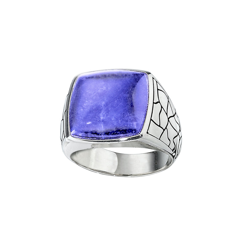 Square Sodalite Ring, Size 10, Sterling Silver