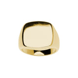 Cushion Shape Men's Signet Ring, 14K Yellow Gold