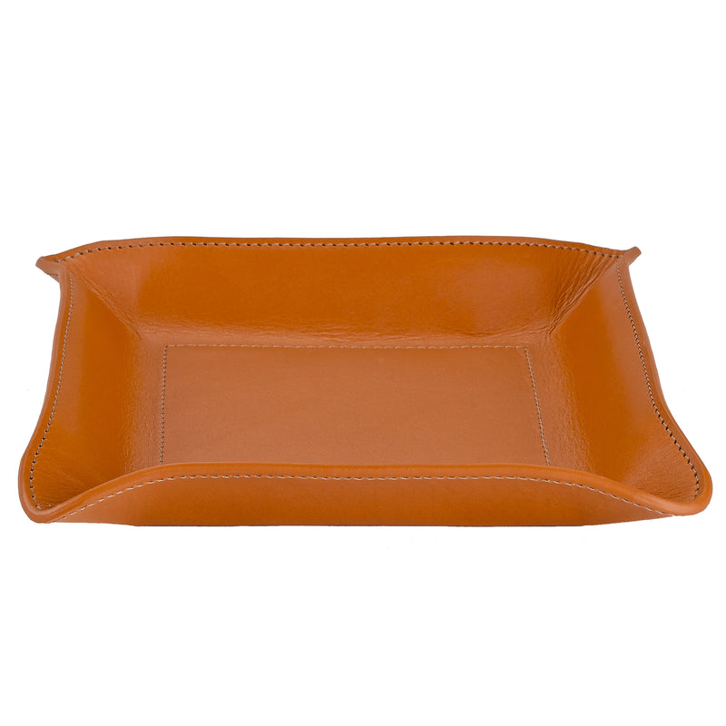 Versatile Leather Tray Catchall, Brown Vachetta Leather