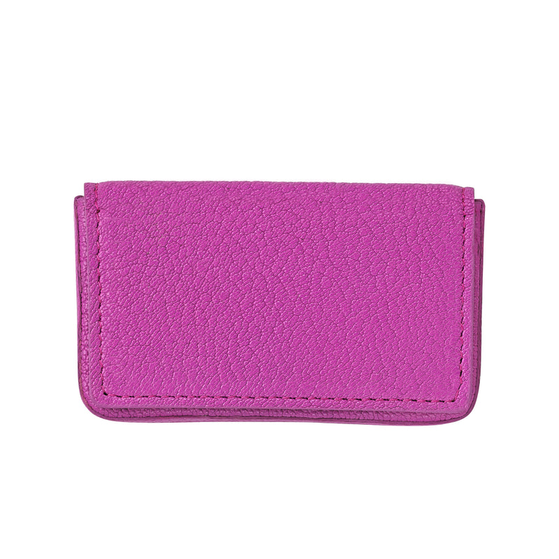 Hard Cover Business Card Case, Pink Leather