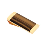 Tiger's Eye Money Clip, Gold Tone Plated Stainless Steel