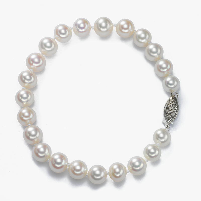 7.5 x 7 MM Freshwater Cultured Pearl Bracelet, 14K