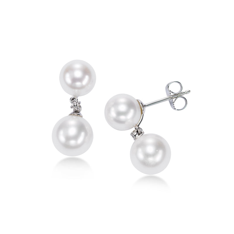 Freshwater Cultured Pearl Drop Earrings, 14K White Gold