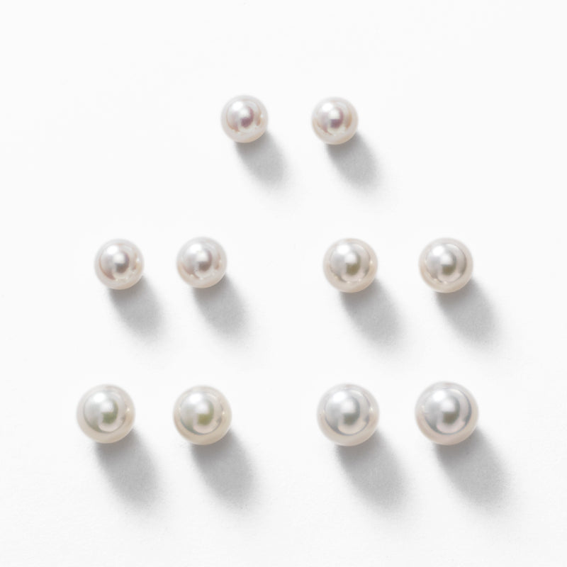 Classic Cultured Akoya Pearl Earrings, 7.5 MM, 14K White Gold