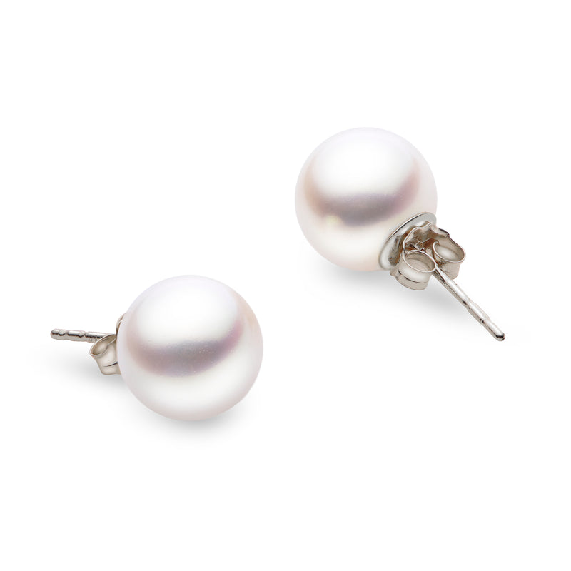 South Sea Cultured Pearl Earrings, 11 MM, 18K White Gold
