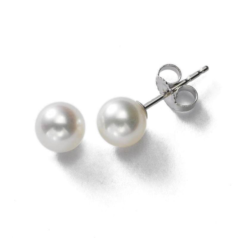 Freshwater Cultured Pearl Studs, 6 MM, 14K Gold