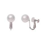 Non-Pierced South Sea Cultured Pearl Earrings, 8-9mm, 18K White Gold