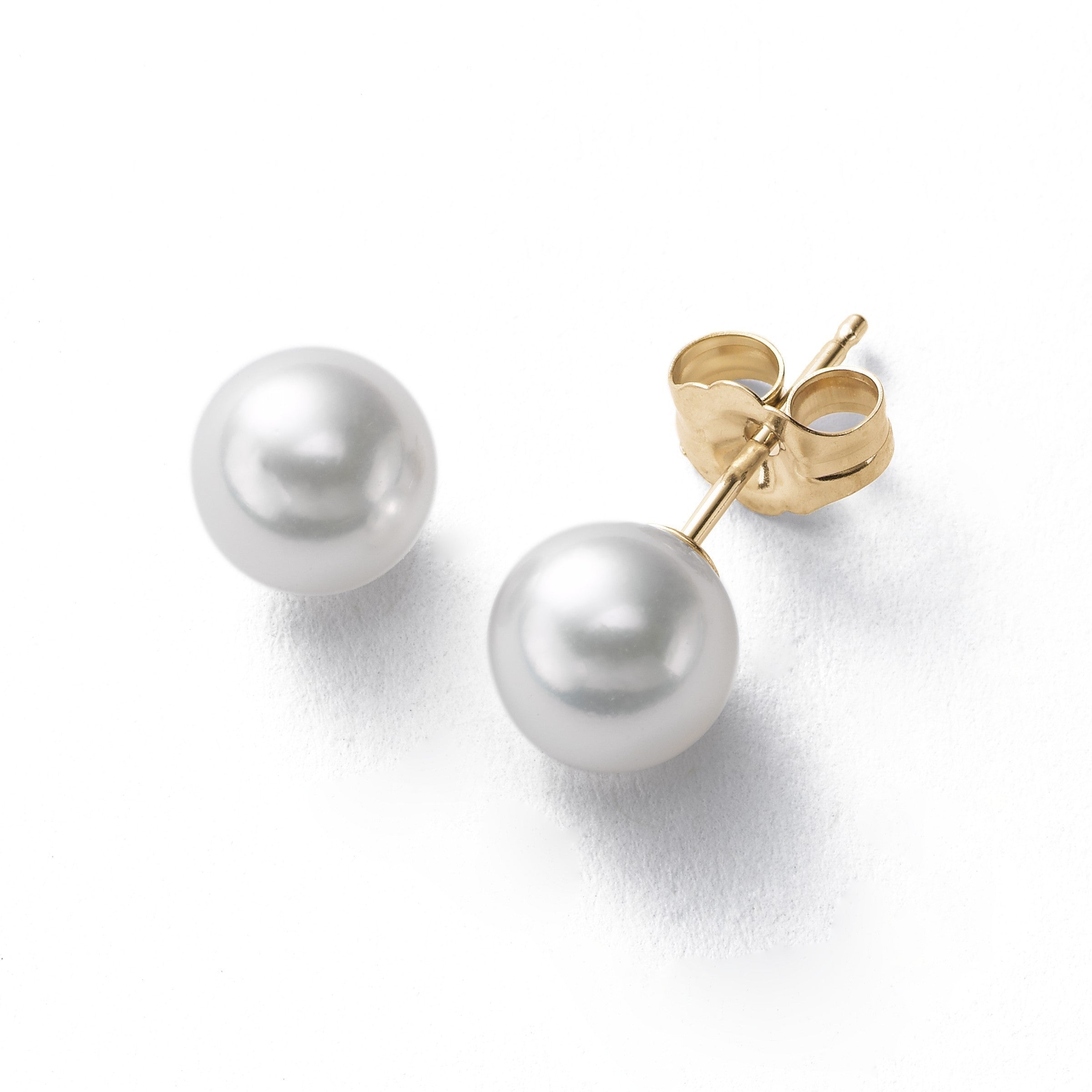 Buy Japanese Akoya Pearl Earrings on 14K Yellow Gold Studs Online in India   Etsy