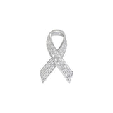 White CZ Ribbon Pin, Sterling Silver
