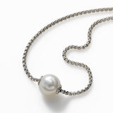 Single Freshwater 9.5MM Cultured Pearl, Moves on Chain, 18 Inch, Sterling Silver