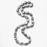 Grey Baroque Freshwater Cultured Pearls, Silver Clasp, Your Choice of Length
