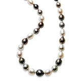 Natural Color Tahitian and White South Sea Baroque Cultured Pearl Necklace