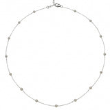 Akoya Cultured Pearl Station Necklace, 18 Inches, 14K White Gold