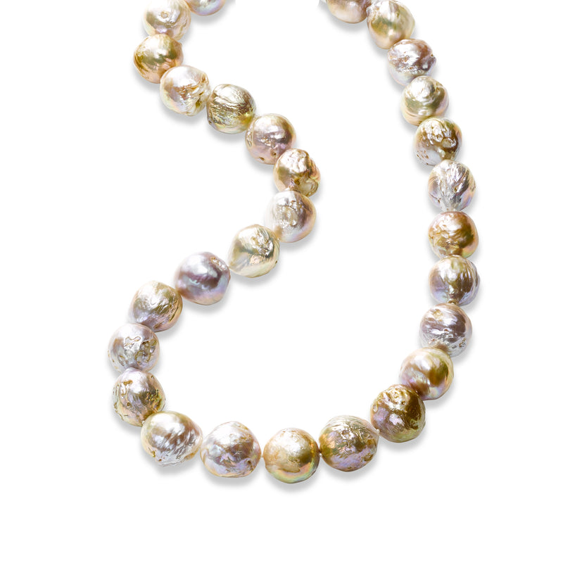Multi Hued Baroque Cultured Pearl Necklace, 18 Inches