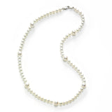 Freshwater Cultured Pearl Station Necklace, Sterling Silver