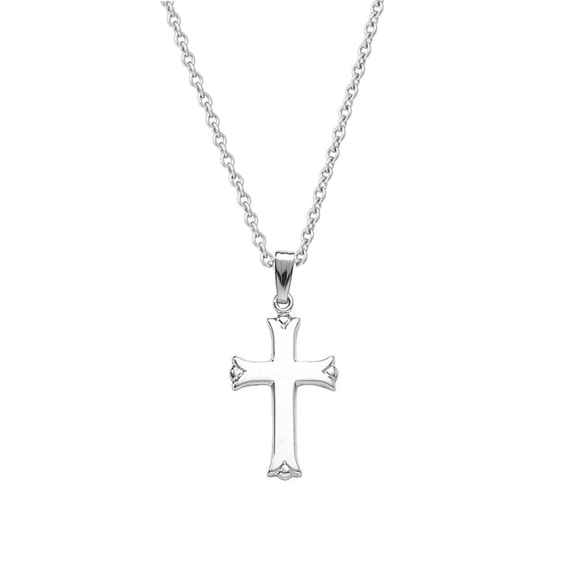 Cross with Flared Ends, 14K White Gold