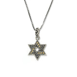 Star of David Pendant, Sterling Silver and 18K Gold