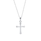 Cross with Pointed Tips, 14K White Gold