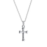Cross with Heart Shaped Tips, Sterling Silver