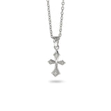 Small Gothic Cross with Diamonds, Sterling Silver