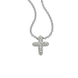 Petite Marcasite and Crystal Cross, Sterling Silver