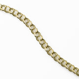 Traditional Double Link Charm Bracelet, 14 Karat Yellow Gold